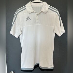 Adidas Men's White and Gray Polo Shirt